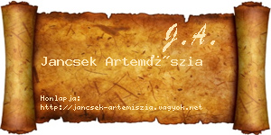Jancsek Artemíszia névjegykártya